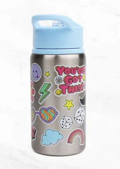 Myga Blue Emoji Childrens Metal Water Bottle