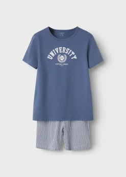 Name It Blue University Top & Shorts Set (6-14yrs)
