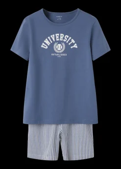 Name It Blue University Top & Shorts Set (6-14yrs)