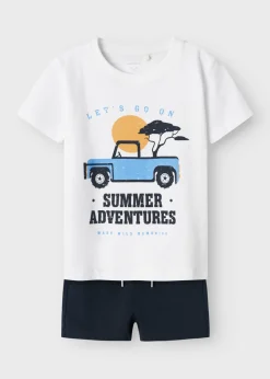 Name It Boys Sumer Adventures Top & Shorts Set (9mths-5yrs)