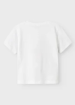 Name It Boys White Dino Regular Fit T-Shirt