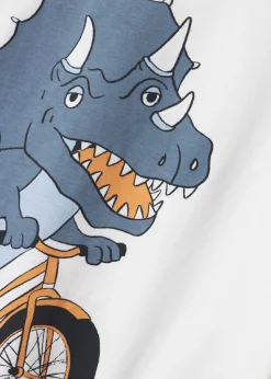 Name It Boys White Dino Regular Fit T-Shirt