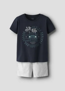 Name It Girls Navy Adventure Awaits Top & Shorts Set