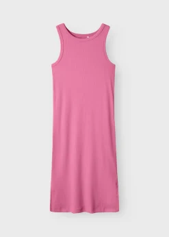 Name It Girls Pink Ribbed Dress (7-12yrs)