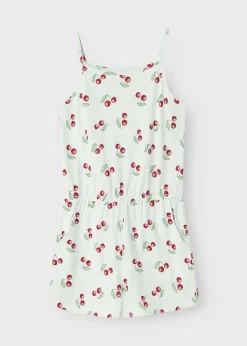 Name It Girls White Cherry Playsuit (6-12yrs)