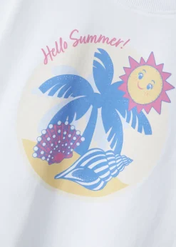 Name It Girls White Summer T-Shirt (9mths-5yrs)