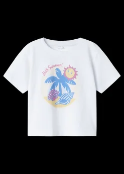 Name It Girls White Summer T-Shirt (9mths-5yrs)