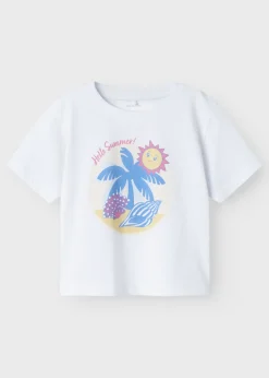 Name It Girls White Summer T-Shirt (9mths-5yrs)