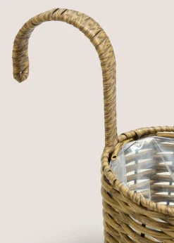 Natural Plastic Woven Wall Planter