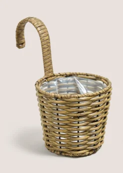 Natural Plastic Woven Wall Planter