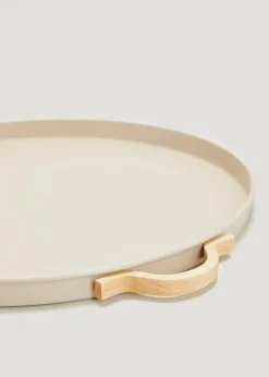 Natural Round Metal Tray