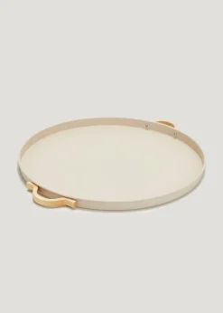 Natural Round Metal Tray