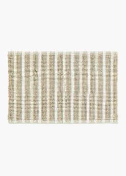 Natural Stripe Chenille Bath Mat (50cm x 80cm)