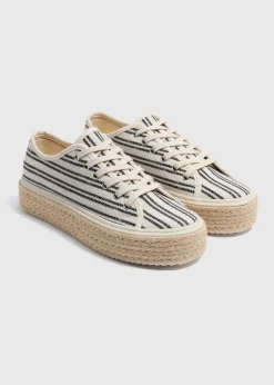 Natural Stripe Espadrille Trainers
