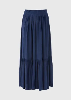 Navy Cheesecloth Maxi Skirt