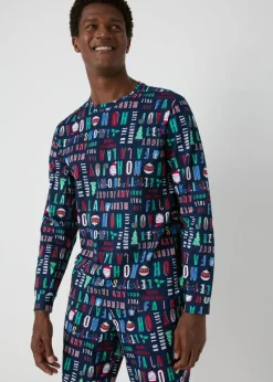 Navy Christmas Brights Family Pyjama