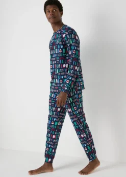 Navy Christmas Brights Family Pyjama