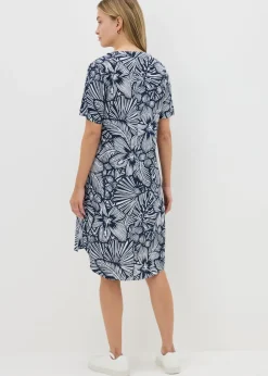 Navy Floral Popover Tunic