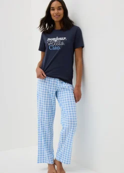 Navy Gingham Bonjour Pyjama Set