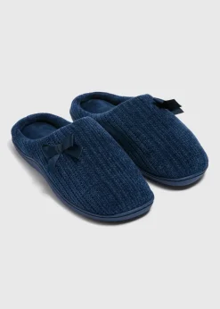 Navy Hidden Support Mule Slippers