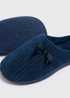 Navy Hidden Support Mule Slippers
