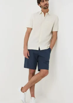 Navy Linen Chino Shorts