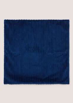Navy Ribbed Cushion Cover