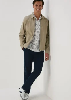 Navy Straight Fit Stretch Chinos