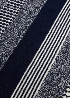 Navy Stripe Patterned Towel