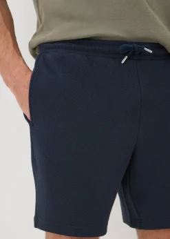 Navy Textured Smart Shorts