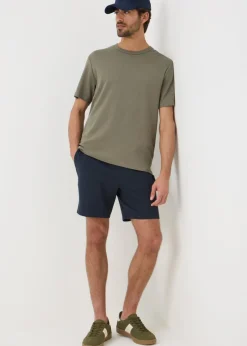Navy Textured Smart Shorts
