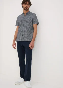 Navy Tile Print Shirt