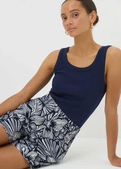 Navy Tropical Floral Shorts