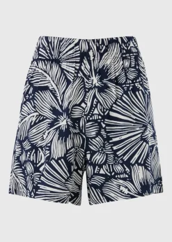 Navy Tropical Floral Shorts