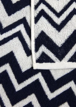 Navy Zigzag Towel