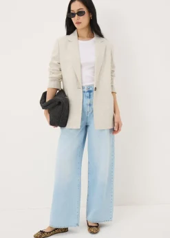 Neutral Linen Blend Blazer