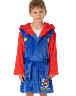 Nintendo Super Mario Boys Blue Dress-Up Hooded Bathrobe (3 - 14 Years)