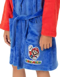 Nintendo Super Mario Boys Blue Dress-Up Hooded Bathrobe (3 - 14 Years)