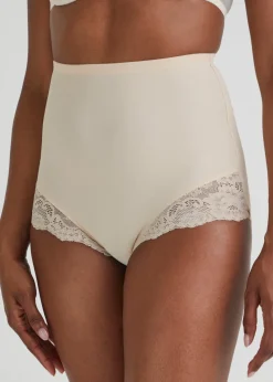Nude Lace High Waisted Medium Control Knickers
