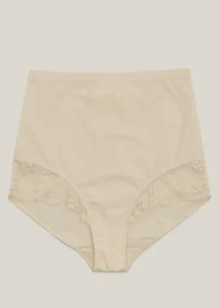 Nude Lace High Waisted Medium Control Knickers