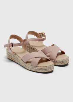 Nude Suede Look Espadrille Sandal