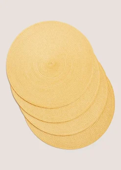 Ochre 4 Pack Woven Placemats (25cm)
