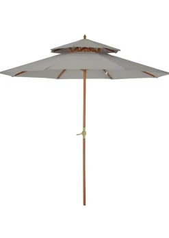 Outsunny 2.7 m Garden Parasol Umbrella, Double Tier Garden Umbrellas Outdoor Sun Umbrella