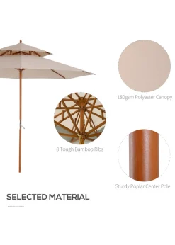 Outsunny 2.7 m Garden Parasol Umbrella, Double Tier Garden Umbrellas Outdoor Sun Umbrella