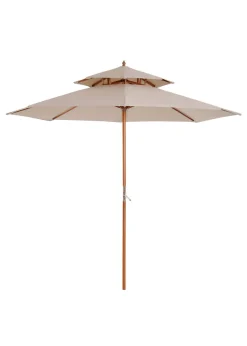 Outsunny 2.7 m Garden Parasol Umbrella, Double Tier Garden Umbrellas Outdoor Sun Umbrella