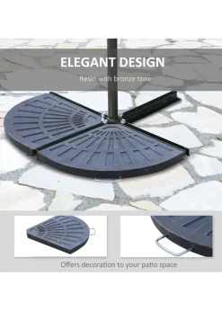 Outsunny 2 Pack Garden Resin Parasol Bases