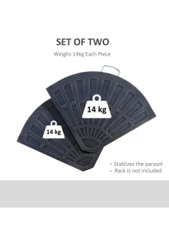 Outsunny 2 Pack Garden Resin Parasol Bases