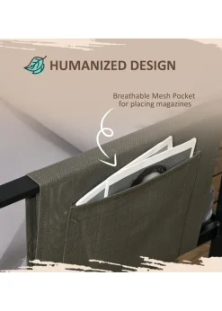 Outsunny 4 Piece Garden Furniture Set w/ Breathable Mesh Pocket, Light Grey