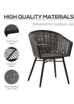 Outsunny 3 Piece Resin Wicker Bistro Outdoor Furniture Set