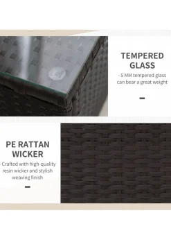 Outsunny 3 Pieces Outdoor Rattan Bistro Set PE